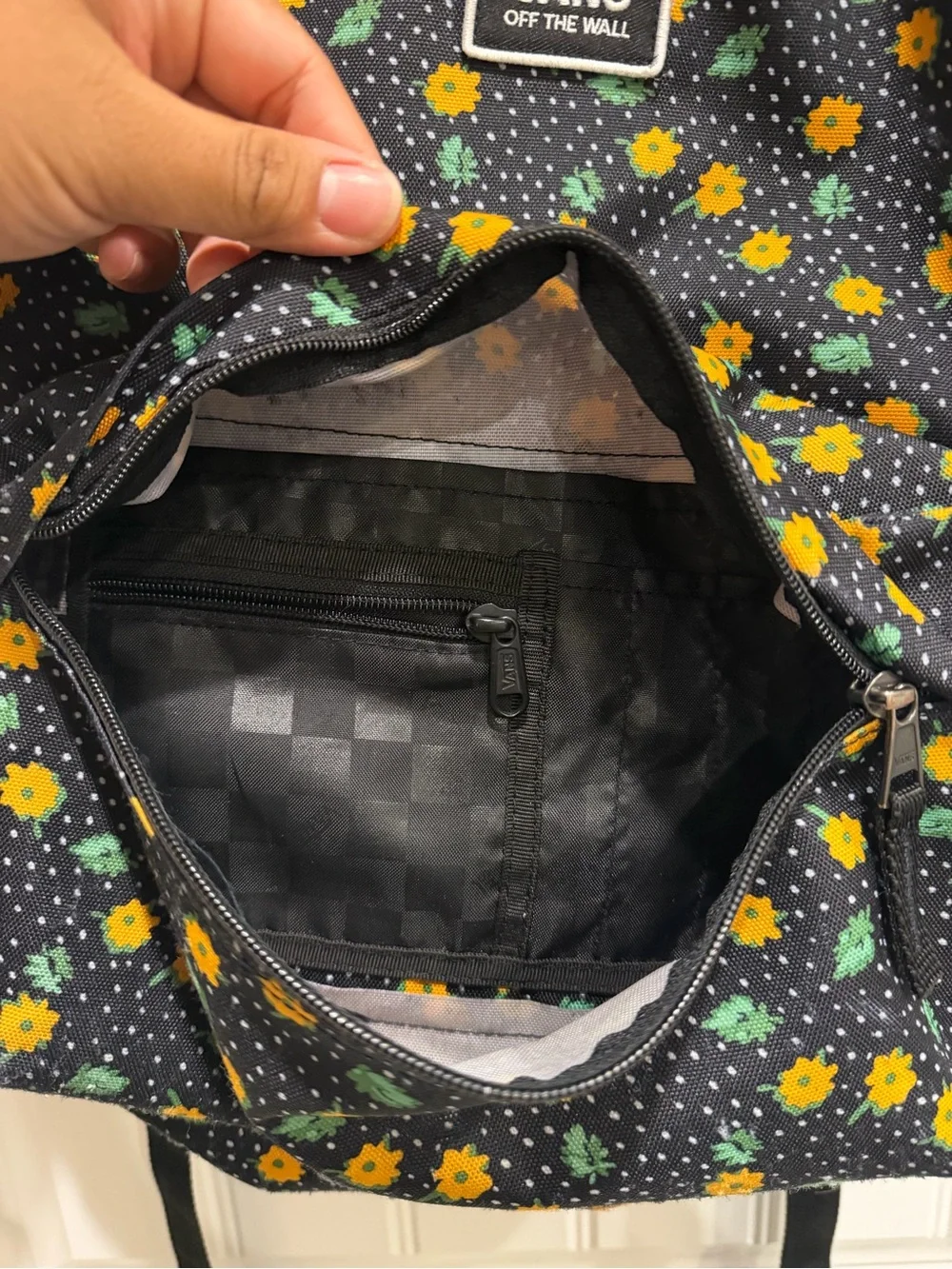 Vans Realm Classic Backpack School Bag Laptop Floral Black Multi